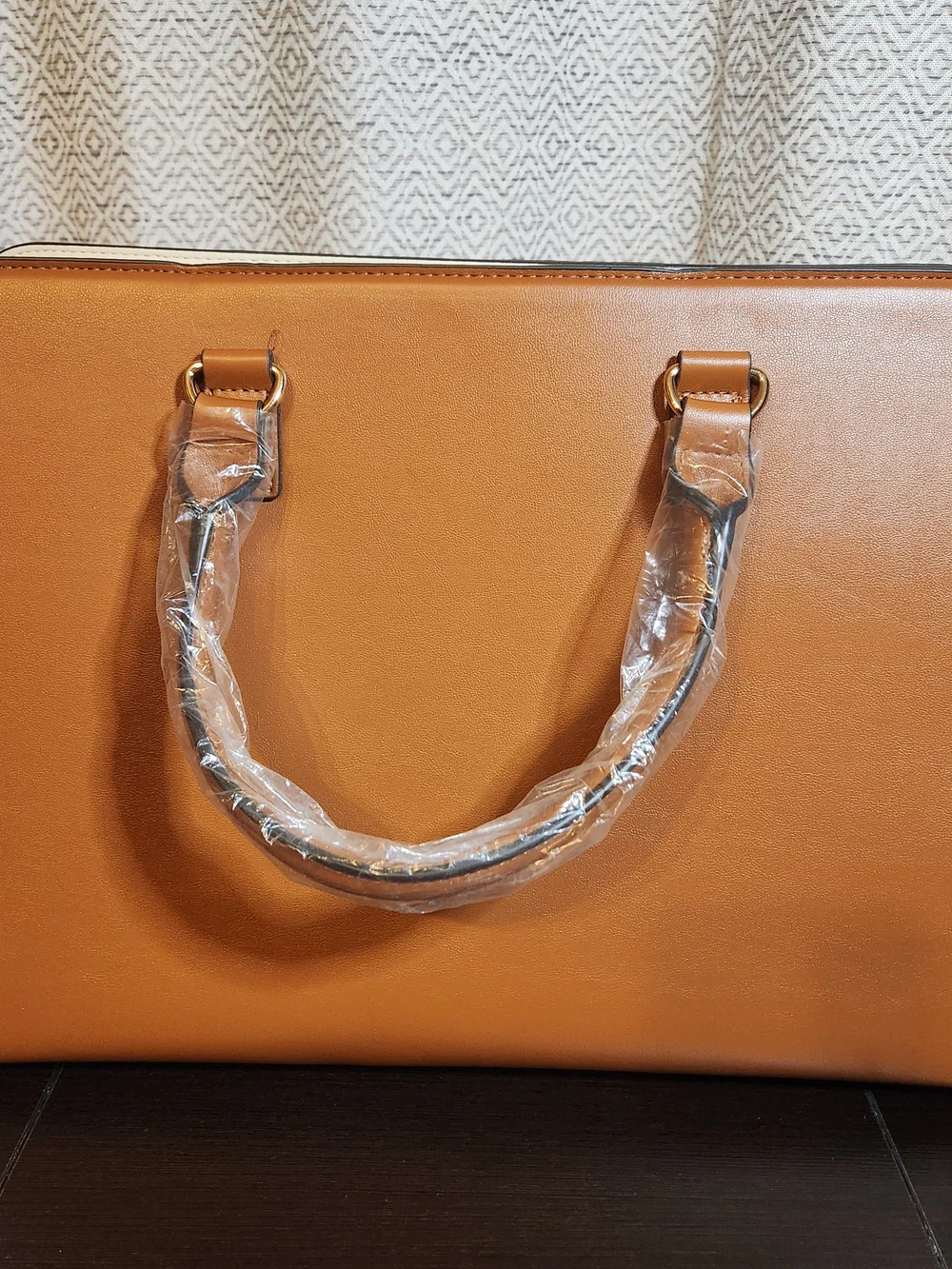 Nicole Miller New York Cream and Tan Satchel